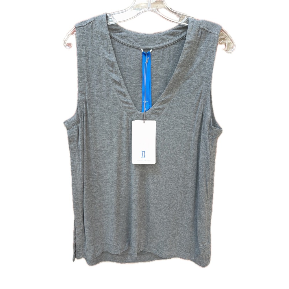 NWT Kit and Ace Small Spotlight Sleeveless Gray V-Neck Tank Boyfriend Fit Size 4
